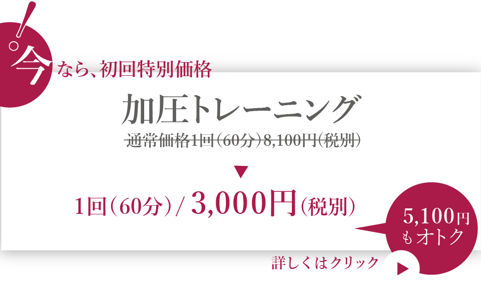 加圧トレーニング初回特別価格